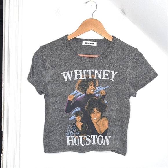 Daydreamer Tops - DAYDREAMER Whitney Houston Dance Shrunken Graphic Band Tee NEW S